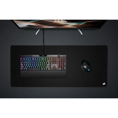 Corsair MM350 PRO Premium Spill-Proof, Stain-Resistant Cloth Gaming Mouse Pad (93 x 40 cm Surface, Micro-Weave Fabric, 4 mm Thick Plush Rubber, Durable Anti-Fray Edges) Extended XL, Black
