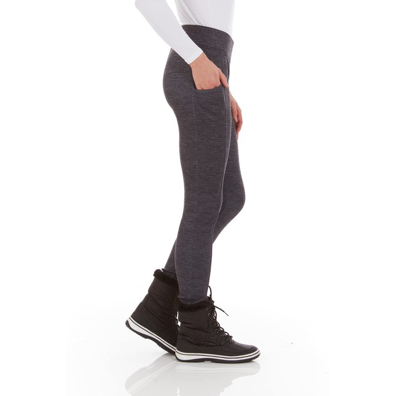 Arctic Quest Women's Fleece Lined Leggings Thermal Warm Winter Tights High Waisted Yoga Pants Cold Weather with Pockets, Charcoal Heather, Large