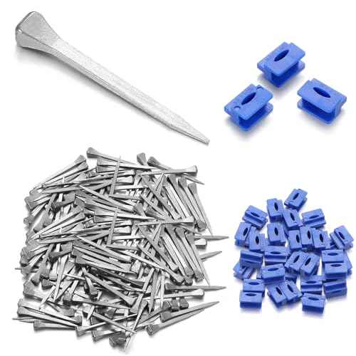 Zonon 150 Pcs Stained Glass Making Tool Set 100 Horseshoe Nails and 50 Glass Stop Blocks for Making Stained Panels
