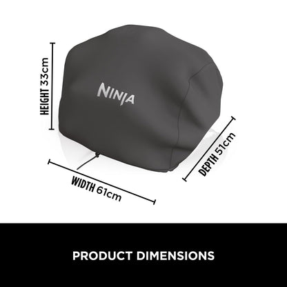 Ninja Woodfire XL Grill Cover, Anti-Fade Weather Resistant BBQ Cover with Drawstring, Official Accessory, Compatible with Ninja Woodfire XL BBQ Grill OG850 / OG901, Black, XSKOGXLCVREU