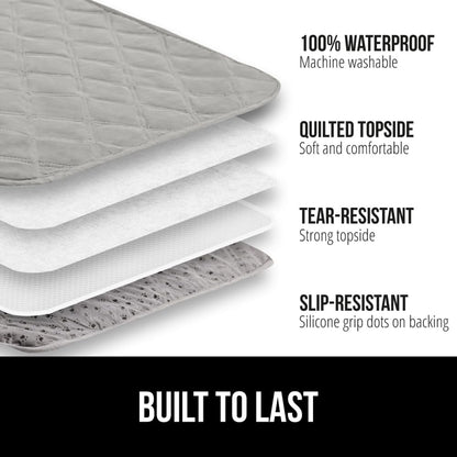 GORILLA GRIP Waterproof Dog Blanket, 82x102 Couch Cover for Dogs Washable, Protects Sofa, Furniture, Crate, Car, RV Essentials Pet Supplies, Tear and Slip Resistant Leakproof Cushion Cover, Light Gray