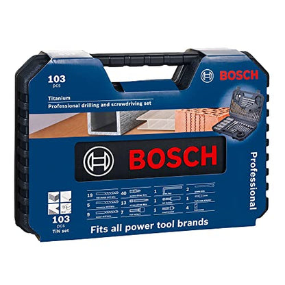 Bosch Professional Professional 2608594070 Mixed Accessory Set (103 Piece), Black