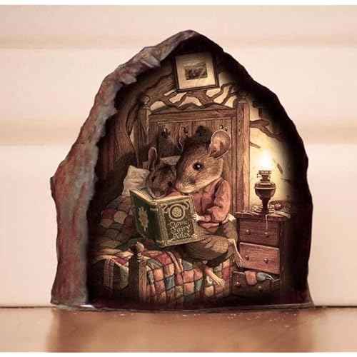 3D Mouse Hole Realistics Wall Sticker,Mouse in a Hole Wall Decal Fun Art,Water Proof Funny Wall Stickers for Bedroom Nursery Wall D?cor,Paint,Walls Treatments and Supplies Stickers,Home D?cor Accents