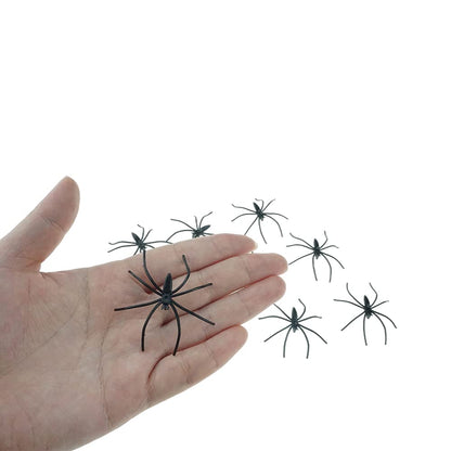 FAZHBARY 20 PCS Scary Plastic Spiders Small Fake Spider Joke Toys for Halloween Prank Props Decorations