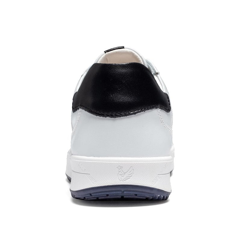 U.Ofeiy Men's Fashion Sneakers Slip On Shoes Leather Low Top Lightweight Comfort Lace Up Walking Shoes for Male White 11.5