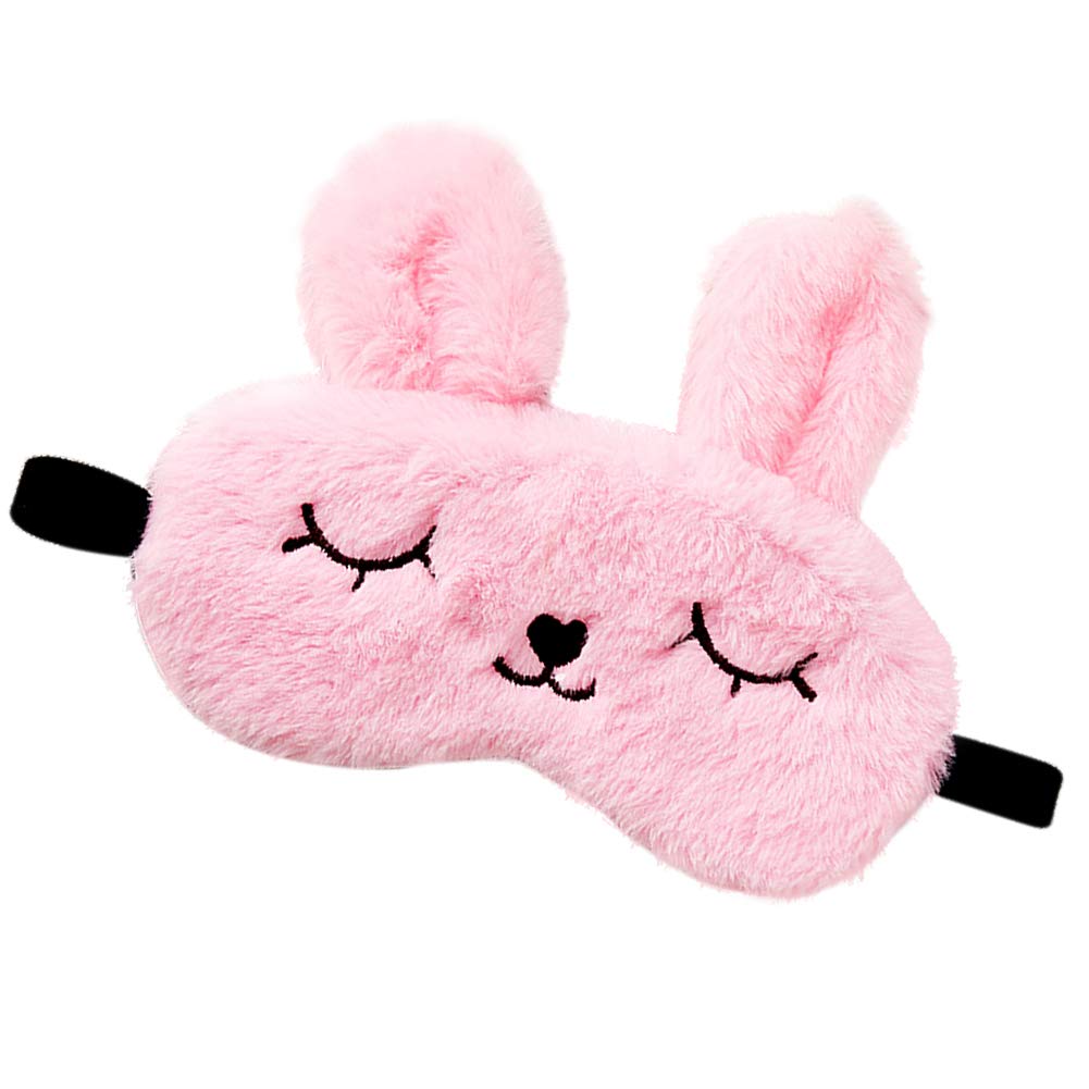 Cute Animal Sleeping Mask Soft Plush Blindfold Cute Rabbit Panda Koala Eye Cover Eyeshade for Kids Teens Girls Women (Flamingo)