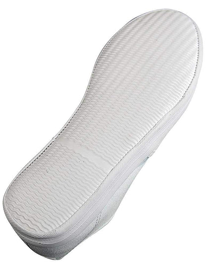 Easy USA Womens Lace Up Canvas Plimsol Sneakers Shoes White 10