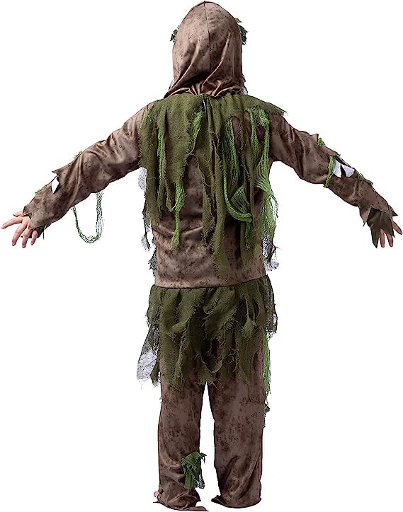 Spooktacular Creations Halloween Swamp Deluxe Skeleton Living Dead Zombie Costume for Halloween Kids Monster Role-Playing-M(8-10yr)