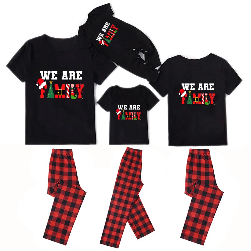 TEERAPHIQUE Christmas Pajamas for Family,Family Holiday PJS Matching Sets,Xmas Jammies for Couples, T-Shirt