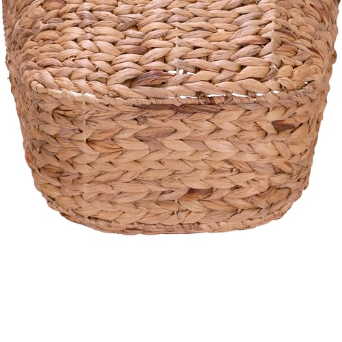 Household Essentials ML-4002 Tall Water Hyacinth Wicker Basket with Handles | Natural, Brown, Natural