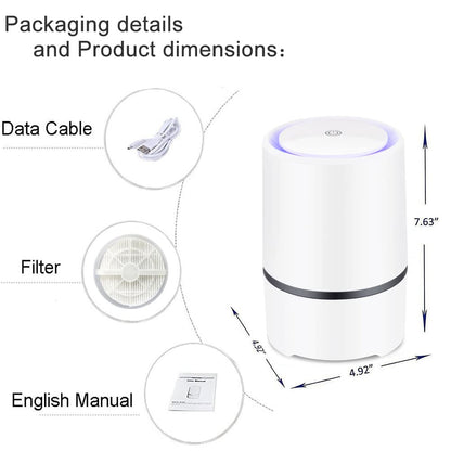 MELEDEN HEPA Air Purifier for Smoke, Pollen, Pet Dander, Odor, Dust Remove, Compact Air Purifiers for Home Bedroom, Kitchen and Office, No Ozone Air Cleaner