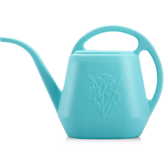 Fasmov 1-Gallon Plastic Watering Can with Comfortable Handle, Garden Watering Cans Long Spout for Indoor Outdoor Watering Plants, Bright Blue