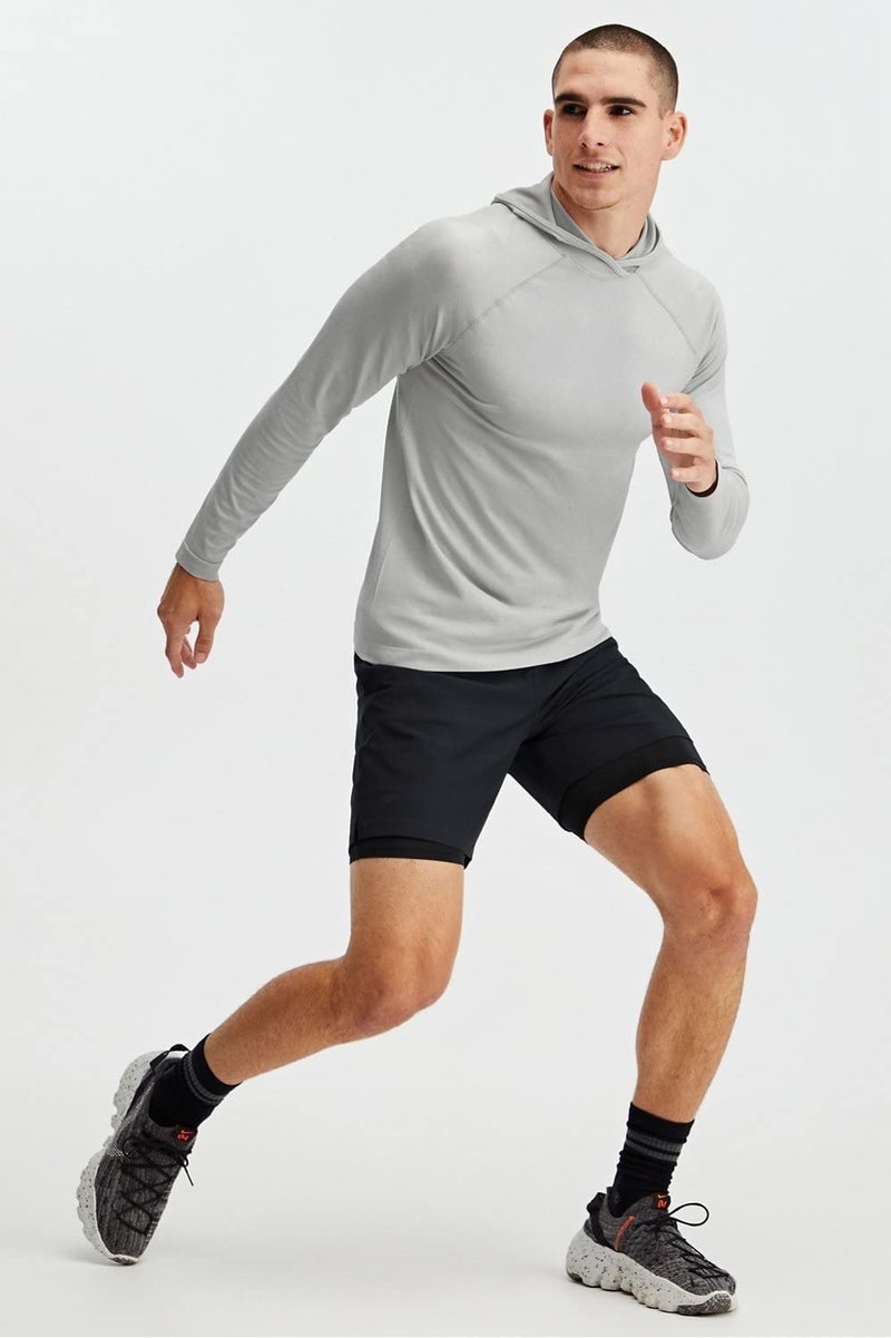 Fabletics Men's The Fundamental Short (Lined), Workout, Running, Training, Gym, Yoga, Ultra Lightweight, Athletic, 9" Inseam, L, Black