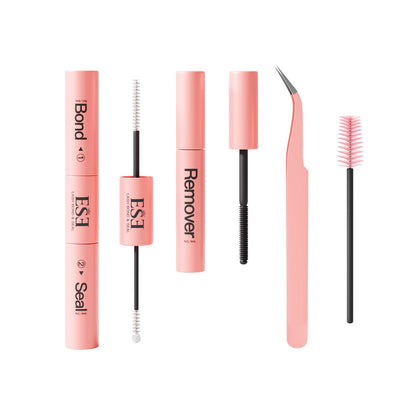 ESEENLO Lash Extension Kit, 320pcs DIY Eyelash Extension Kit 9-16mm Mix, 30D 40D Curl Individual Lash Clusters with Bond, Seal, Remover and Tweezers