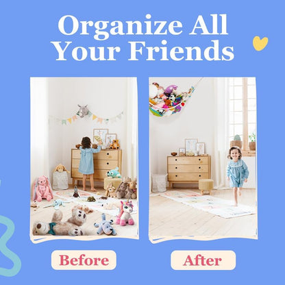 Lilly's Love Teddy Hammock | Toy Hammock for Stuffed Animals | Soft Toy Storage | Cute Room, Bedroom & Home Decor | Large (White)