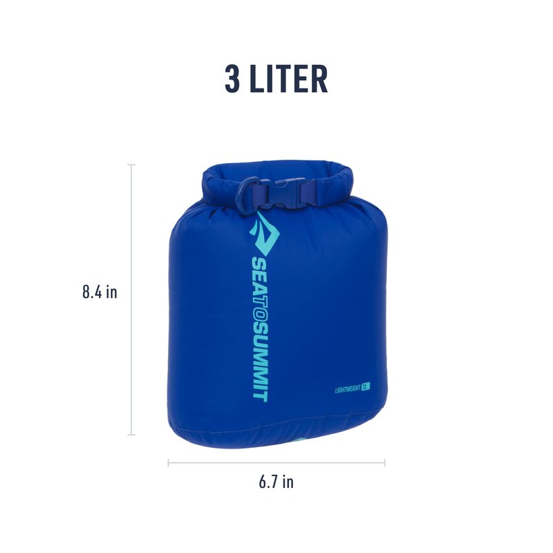 Sea to Summit Lightweight Dry Bag, Multi-Purpose Dry Storage, 3 Liter, Surf Blue