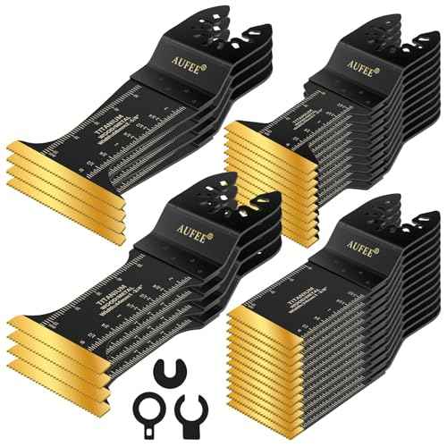 30PCS Titanium Oscillating Tool Blade, Universal Multi Tool Blades for Metal Wood Plastic, Quick-Replace Oscillating Saw Blade Kits for Dewalt Ryobi Milwaukee Rockwell Fein Makita Craftsman