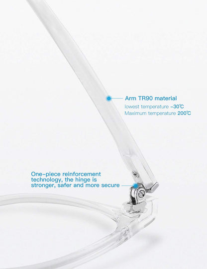 CNLO Blue light blocking Glasses,Computer Gaming Glasses,TV Glasses，For UV Protection, Anti Eyestrain,Lightweight Frame Eyewear,Transparent Men/Women (Crystal)