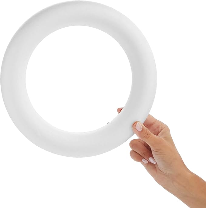 Bright Creations Foam Wreath Form - 10 Inch, White, Set of 4, Round - Wreath Frame for DIY Crafts & Floral Decor