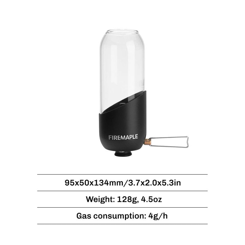 Fire-Maple Orange Camping Lantern Glass, Steel & Aluminum | Propane or Isobutane Fuel Canister Beautiful Lights | NO Mantles Needed | Propane Lanterns for Camping, Emergency Essential