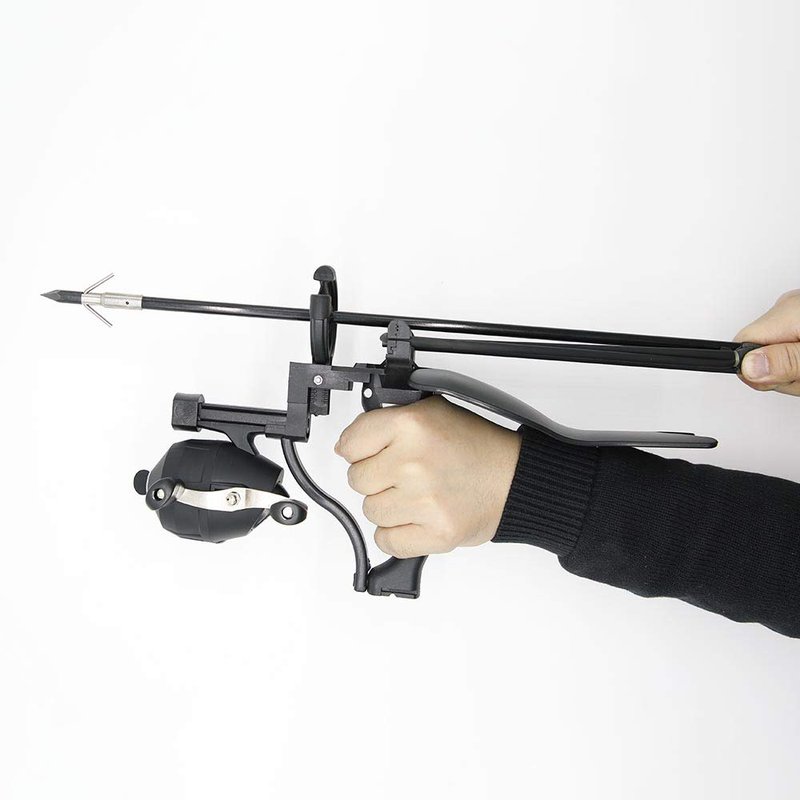 HANDBAIGE Outdoor Hunting Fishing Slingshot Archery Arrow Shooting Ammo Balls Multifunction Catapult Slingshot with Fishing Reel, Arrow Brush,Rubber Bands Fish Kit