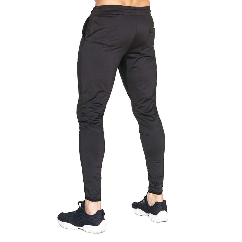 BROKIG Mens Lightweight Gym Jogger Pants,Men's Workout Sweatpants with Zip Pocket(Black,Small)