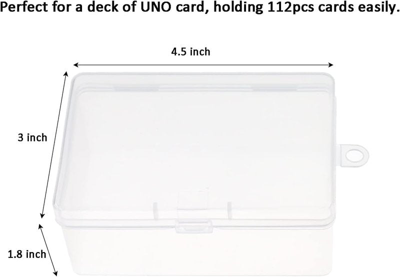 UNO Card Storage Box - High Capacity Plastic Case for 112 Cards | 4-Pack