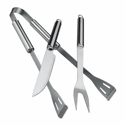 QMQ Utensil BBQ Barbecue Tool Set 5 Pieces Stainless Steel Grill Accessories with Carry Case – Complete Tool Kit with Tongs Spatula Meat Fork and Basting Brush