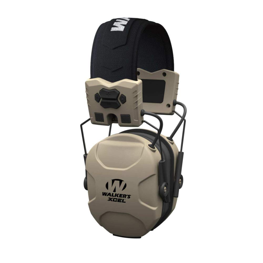 WALKER'S XCEL 100 Digital Electronic Muff W/Voice Clarity, Advanced Circuit, 4 Listening Modes, Beige (GWP-XSEM)