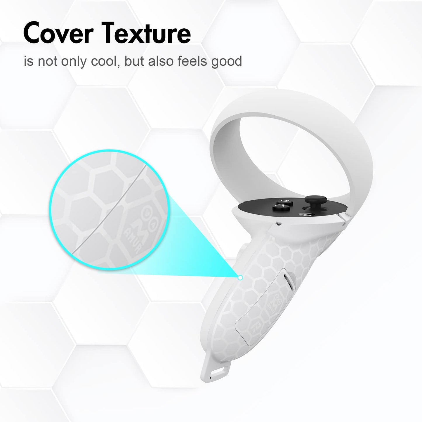 AMVR Touch Controller Grips for Oculus Quest 2 - Adjustable Leather Hand Straps with Battery Door Open Accessories, Meta Quest2 Elastic Handband Anti Throw, Relax Hands Enhance Holding