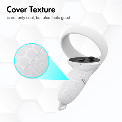 AMVR Touch Controller Grips for Oculus Quest 2 - Adjustable Leather Hand Straps with Battery Door Open Accessories, Meta Quest2 Elastic Handband Anti Throw, Relax Hands Enhance Holding