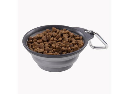 Dexas Pets Collapsible Travel Cup, Small/1 Cup Capacity, Light Gray