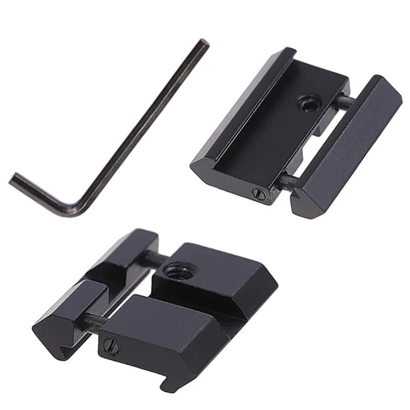 CAJOAUIS 2pcs 11mm Dovetail to 20mm Picatinny Weaver Low Profile Snap-in Rail Adaptor for Rifle Scope