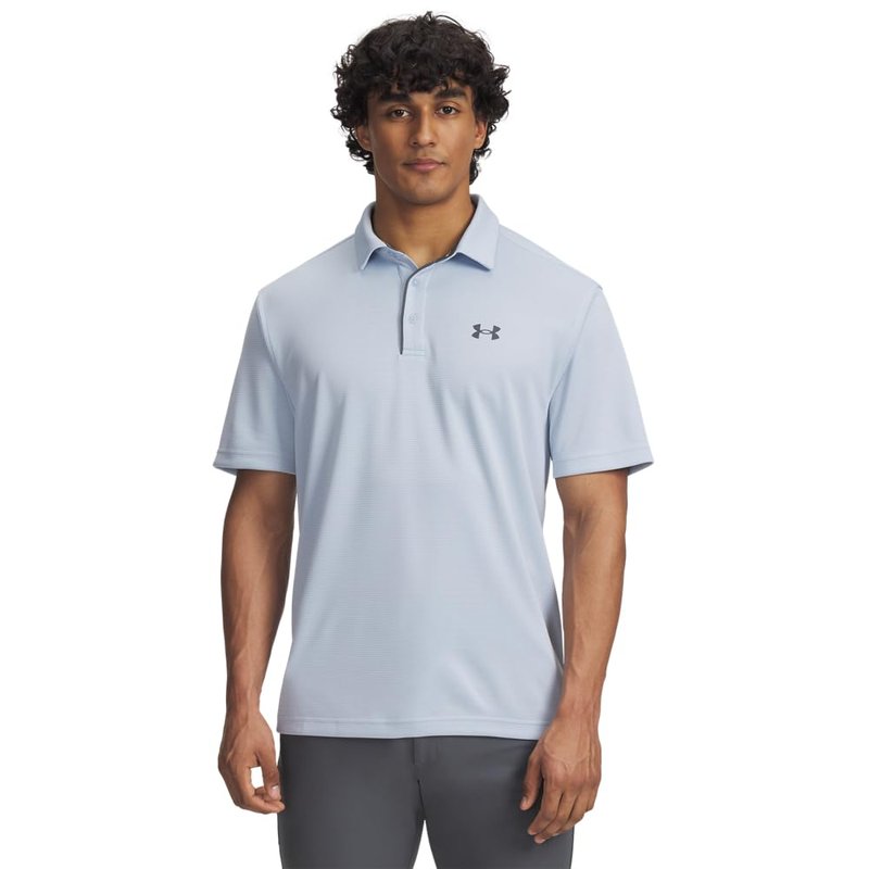 Under Armour Men's Tech Golf Polo, (455) Blue Calm / / Pitch Gray, Medium
