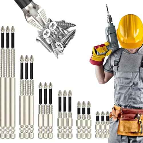 High-Magnetic Screwdriver Drill Bit,k5 Impact Resistant Non Slip bit,Strong Magnetic Durability Screwdriver Drill Bit Set,Anti-Slip Magnetic Electric Screwdriver Set,50 65 75 100 120 150mm (3*Sets)