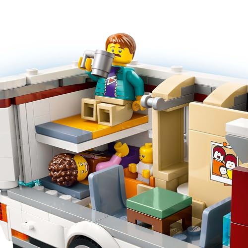 LEGO City Holiday Adventure Camper Van Toy - Creative Building Toys for 6+ Year Old Boys & Girls - Includes 3 Minifigures & Accessories - Gift Ideas for Birthdays & Holidays - 60454
