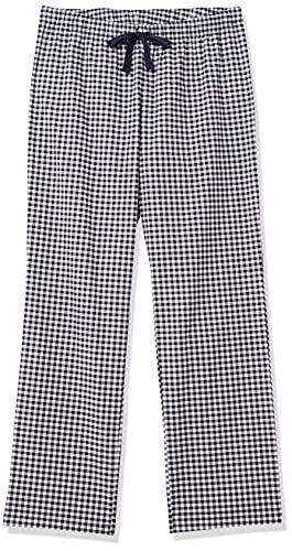 Amazon Essentials Women's Poplin Sleep Pant, Black Gingham, Large