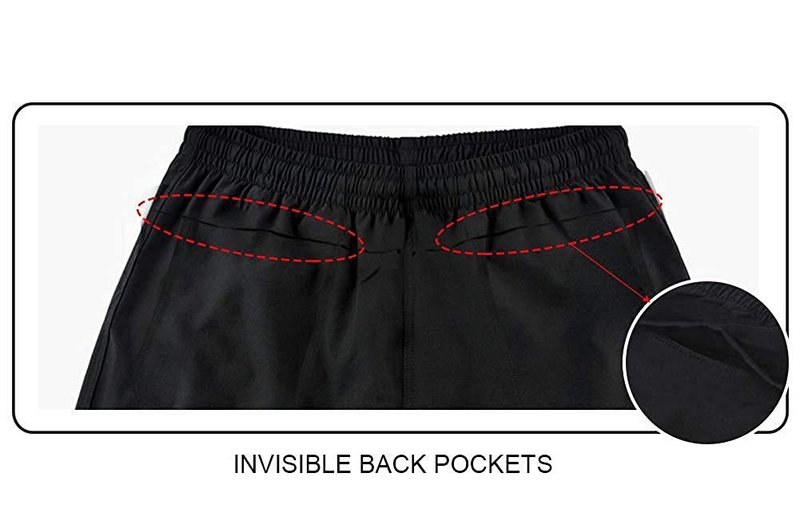 clothin Mens Workout Athletic Pants Elastic-Waist Drawstring Pants for Sport Exercise Travel,Quick-Dry,Stretchy,Black,M(31-34W x 30L)