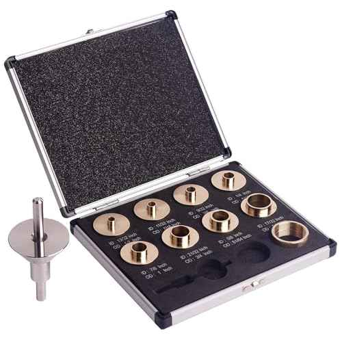 SpeTool Brass Router Template Bushing Guide Set with Centering Pin&Cone for Porter Cable Style Router Sub Bases, 10-Piece Solid Router Guide Bushing Includes Aluminum Carrying Case