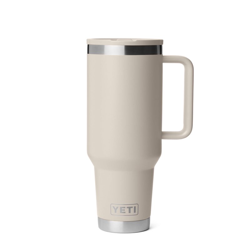 YETI Rambler 40 oz Travel Mug with Flip Straw Lid – Stainless Steel, Vacuum Insulated, Leakproof, Cup Holder Friendly, Cape Taupe
