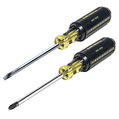 Klein Tools 32008 Demolition and Phillips Screwdriver Set with Plated Metal Strike Cap and Heat Treated Blade, Made in USA, 2-Piece
