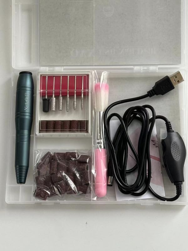 Portable Electric Nail Drill Machine, Professional 20000 RPM USB Manicure Pedicure Drills for Acrylic Nails Gel Polishing Shape Tools