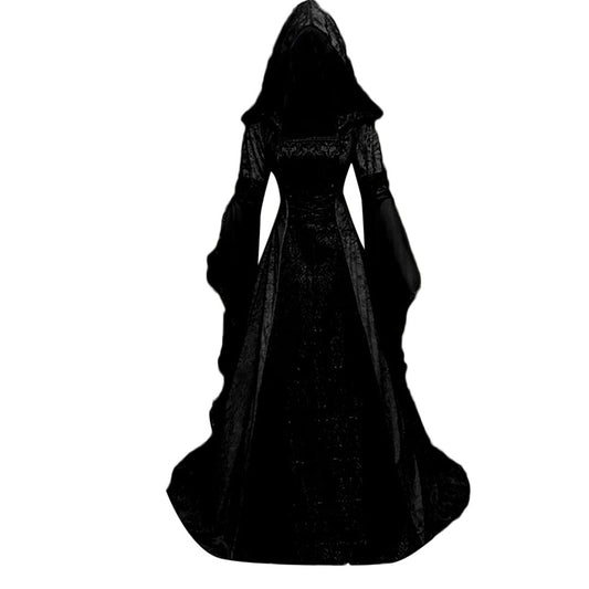 Kahbin Women Hooded Gothic Dress Medieval Corset Renaissance Dress Victorian Dress Halloween Costume