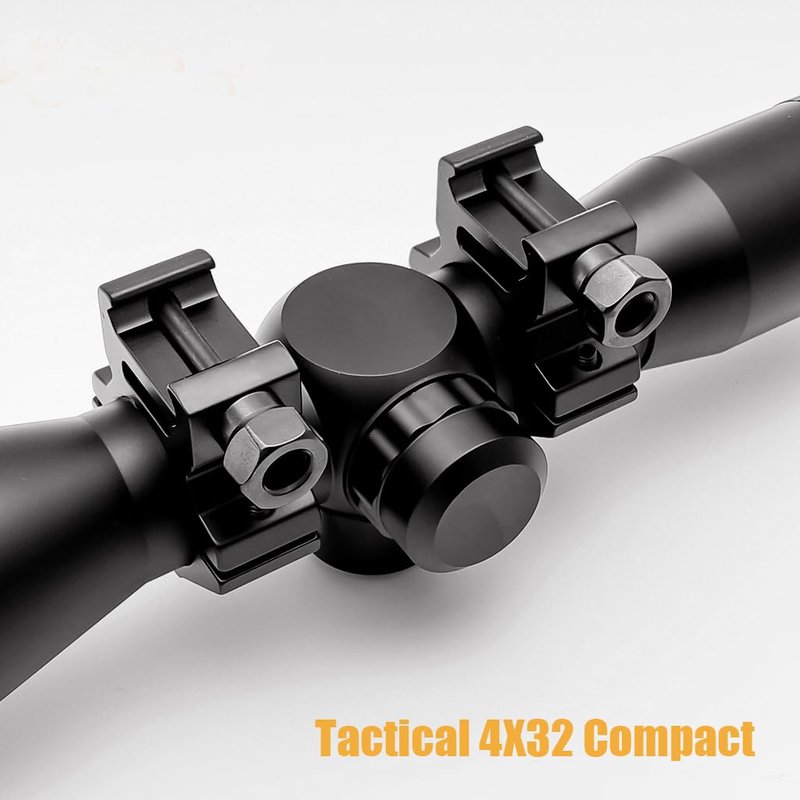 Tactical 4X32 Compact Riflescope - Mil Dot Reticle for Precision Hunting | Adjustable Rail Mounts