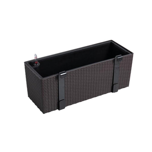 Window Box Planter, Rectangular Narrow Window Card Slot Hanger Flower Pot, Boxes Planters for Patio Garden Porch Yard Home Decor, Portable Handle (Color : Black, Size : 50x19x19cm)