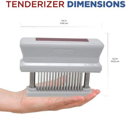Jaccard 200348R, 48 Blade Durable Meat Tenderizer with Stainless Steel Razor Sharp Needle, Cooking Gadget for Tenderizing Chicken, Beef, Pork, Veal, BBQ, Red