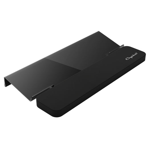 Chyaidach Computer Keyboard Stand and Wrist Rest - Easy Comfortable Ergonomic Typing - Acrylic PC Keyboard Holder with Wrist Support - Fits All Size Keyboards - 16.9'' Wide (Matte Black)