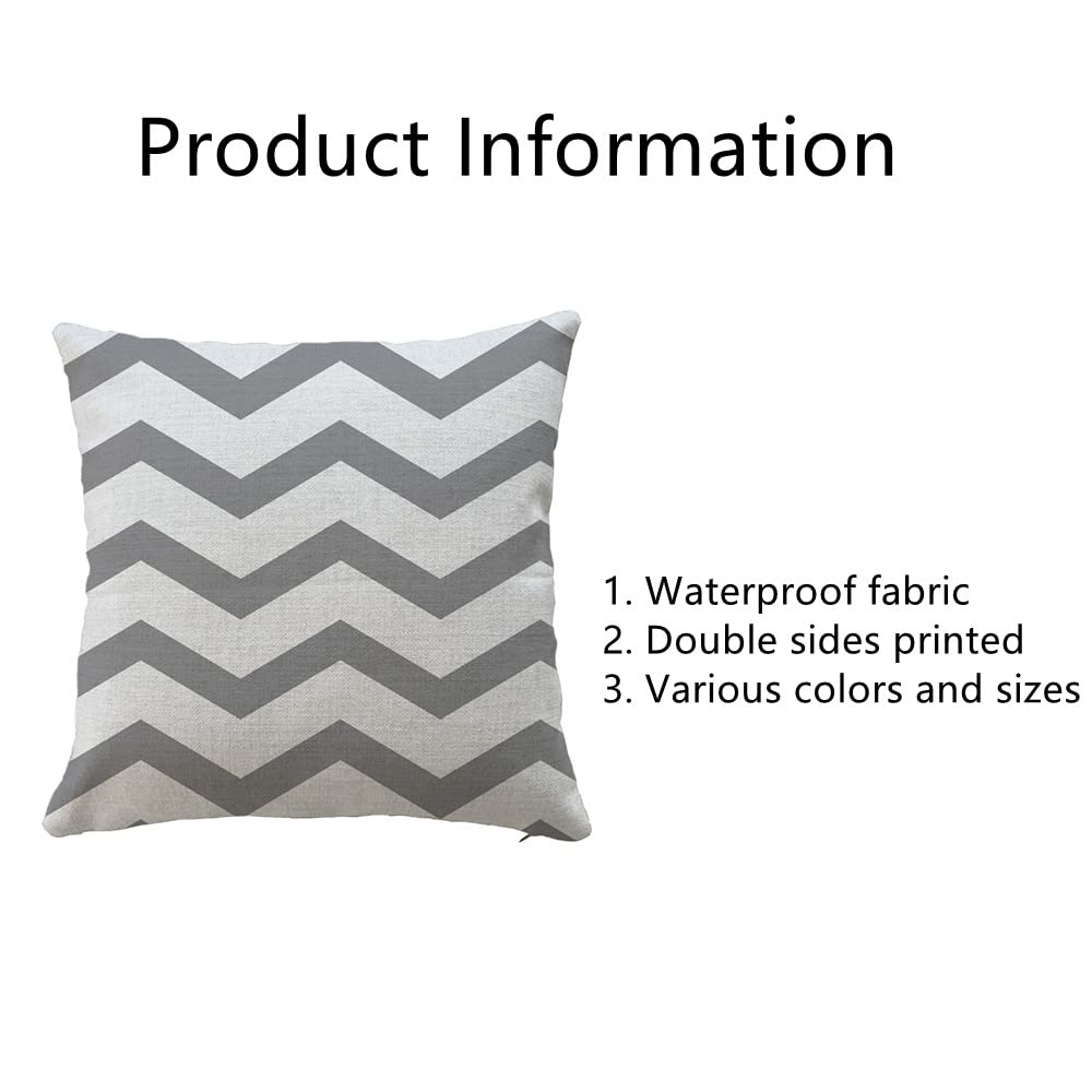 Hangood Waterproof Cushion Covers Outdoor Garden Geometry Set of 4pcs Throw Pillow Case Home Decorative Sofa Protectors Chair Living Room Grey 20"x20"