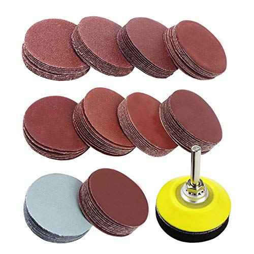 200 Pieces 2 Inch Sanding Discs, 80-3000 Grit Sandpaper with 1/4" Shank Backing Plate and Soft Foam Buffering Pad, for Drill Grinder Tool, Hook and Loop Sand Paper Assortment Pack