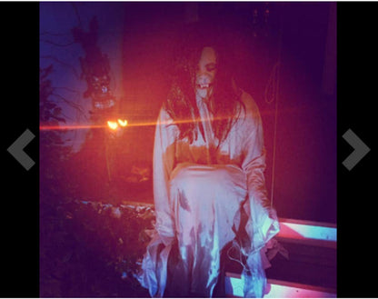 Aweilan Halloween Horror Grimace Ghost Mask Scary Zombie Emulsion Skin with Hair (black Hair)